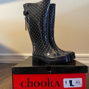 Chooka polka dot rain boot